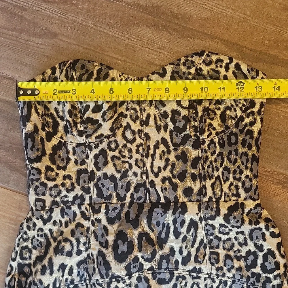 J. Crew Collection Animal Print Optional Spaghetti Strap Strapless Dress, Size 0 - Picture 5 of 16